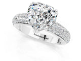 White gold Heart Cut Cut Diamond Milgrain Marquise Band with Prong Setting_1