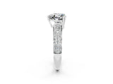 White gold Heart Cut Cut Diamond Milgrain Marquise Band with Prong Setting_2