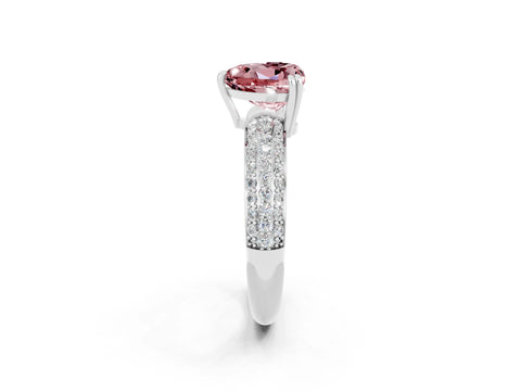 White gold Heart Cut Cut Diamond Milgrain Marquise Band with Prong Setting_2