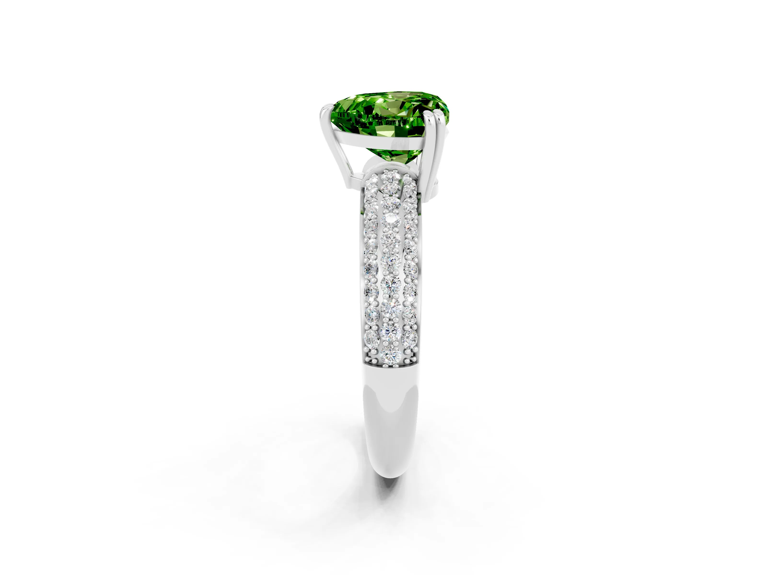 White gold Heart Cut Cut Diamond Milgrain Marquise Band with Prong Setting_2
