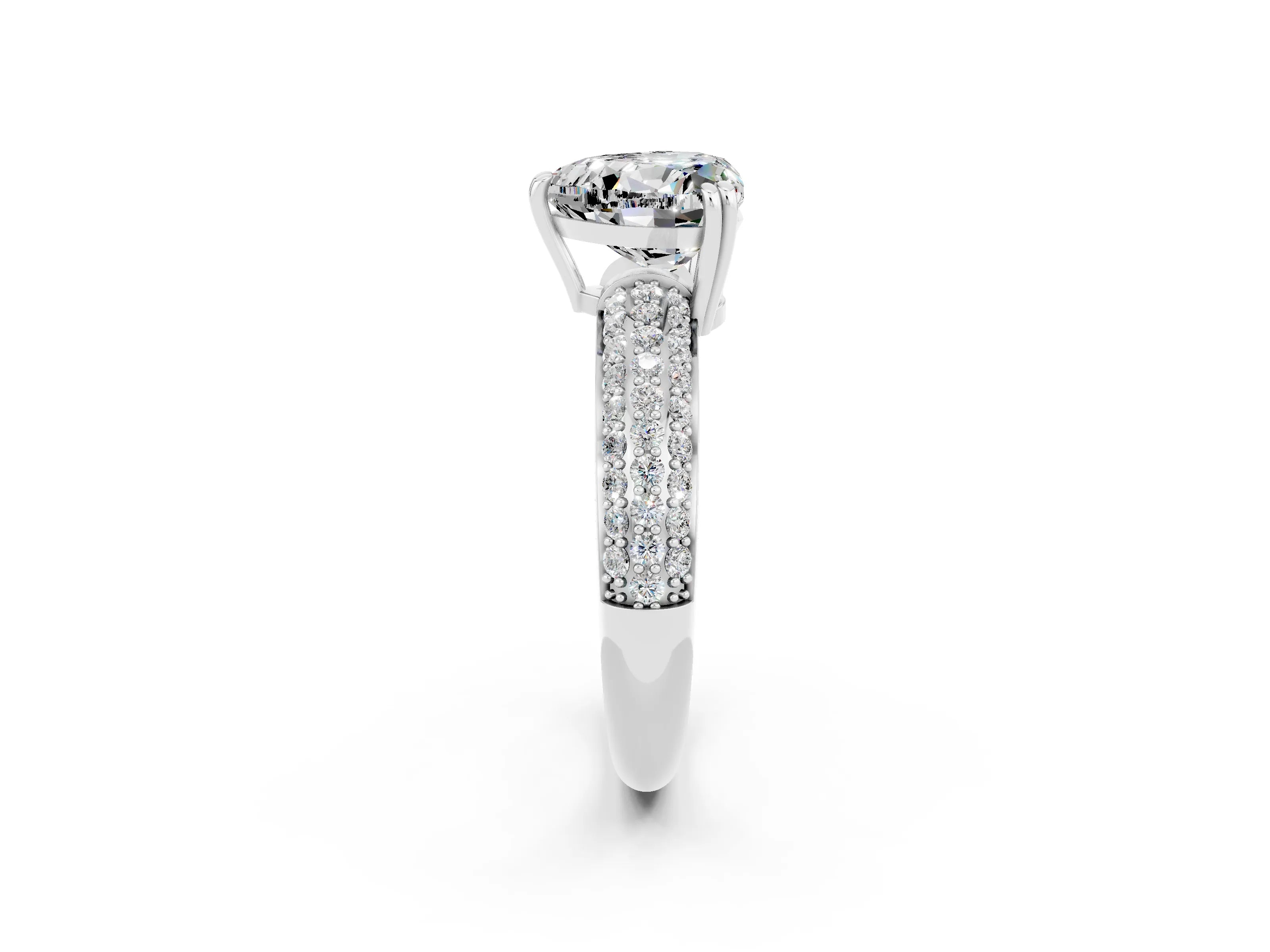 White gold Heart Cut Cut Diamond Milgrain Marquise Band with Prong Setting_2