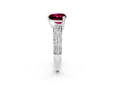 White gold Heart Cut Cut Diamond Milgrain Marquise Band with Prong Setting_2