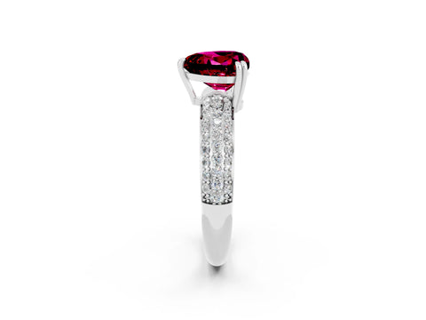 White gold Heart Cut Cut Diamond Milgrain Marquise Band with Prong Setting_2