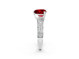 White gold Heart Cut Cut Diamond Milgrain Marquise Band with Prong Setting_2