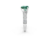 White gold Heart Cut Cut Diamond Milgrain Marquise Band with Prong Setting_2