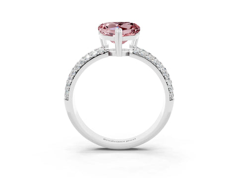 White gold Heart Cut Cut Diamond Milgrain Marquise Band with Prong Setting_3