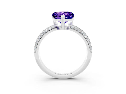 White gold Heart Cut Cut Diamond Milgrain Marquise Band with Prong Setting_3