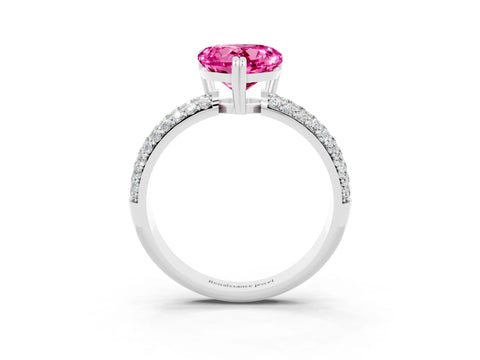 White gold Heart Cut Cut Diamond Milgrain Marquise Band with Prong Setting_3