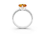 White gold Heart Cut Cut Diamond Milgrain Marquise Band with Prong Setting_3