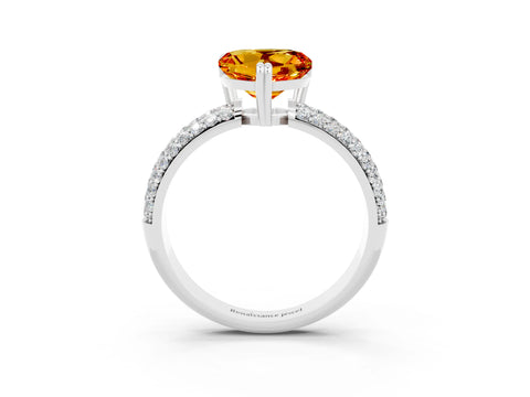 White gold Heart Cut Cut Diamond Milgrain Marquise Band with Prong Setting_3