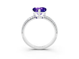 White gold Heart Cut Cut Diamond Milgrain Marquise Band with Prong Setting_3