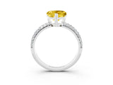 White gold Heart Cut Cut Diamond Milgrain Marquise Band with Prong Setting_3