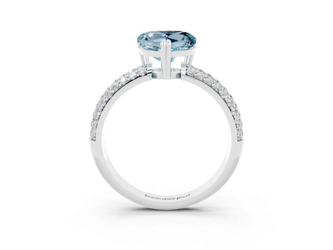 White gold Heart Cut Cut Diamond Milgrain Marquise Band with Prong Setting_3