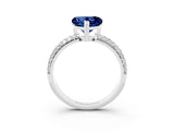 White gold Heart Cut Cut Diamond Milgrain Marquise Band with Prong Setting_3