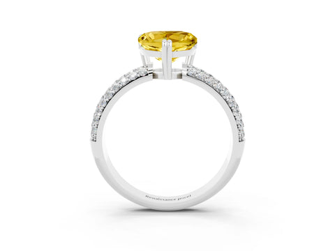 White gold Heart Cut Cut Diamond Milgrain Marquise Band with Prong Setting_3