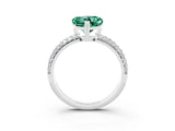 White gold Heart Cut Cut Diamond Milgrain Marquise Band with Prong Setting_3
