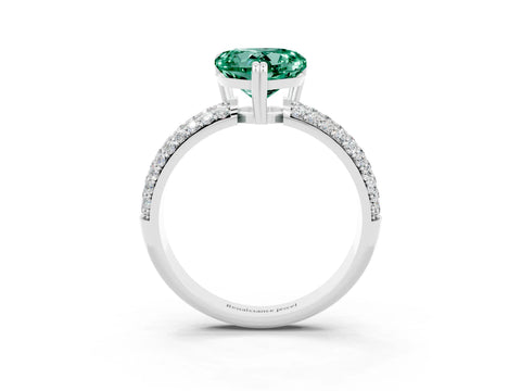 White gold Heart Cut Cut Diamond Milgrain Marquise Band with Prong Setting_3