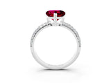 White gold Heart Cut Cut Diamond Milgrain Marquise Band with Prong Setting_3