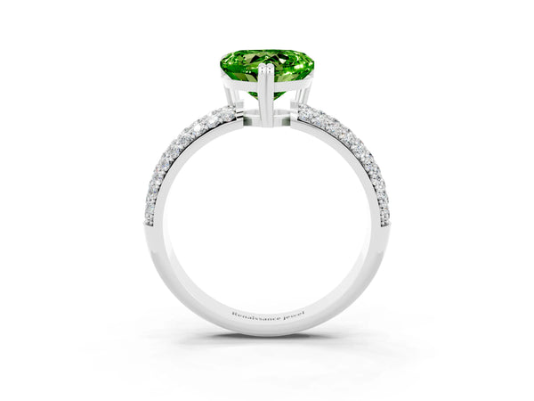 Platinum Heart Cut Cut Diamond Milgrain Marquise Band with Prong Setting