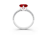 White gold Heart Cut Cut Diamond Milgrain Marquise Band with Prong Setting_3
