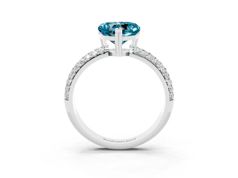 White gold Heart Cut Cut Diamond Milgrain Marquise Band with Prong Setting_3
