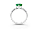 White gold Heart Cut Cut Diamond Milgrain Marquise Band with Prong Setting_3