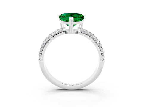 White gold Heart Cut Cut Diamond Milgrain Marquise Band with Prong Setting_3