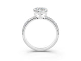 White gold Heart Cut Cut Diamond Milgrain Marquise Band with Prong Setting_3