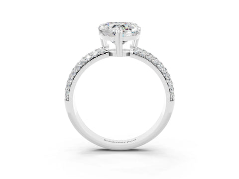 White gold Heart Cut Cut Diamond Milgrain Marquise Band with Prong Setting_3