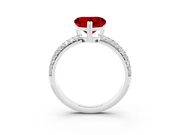 Platinum Heart Cut Cut Diamond Milgrain Marquise Band with Prong Setting