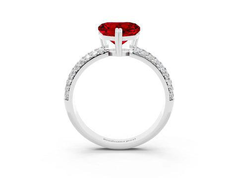 White gold Heart Cut Cut Diamond Milgrain Marquise Band with Prong Setting_3