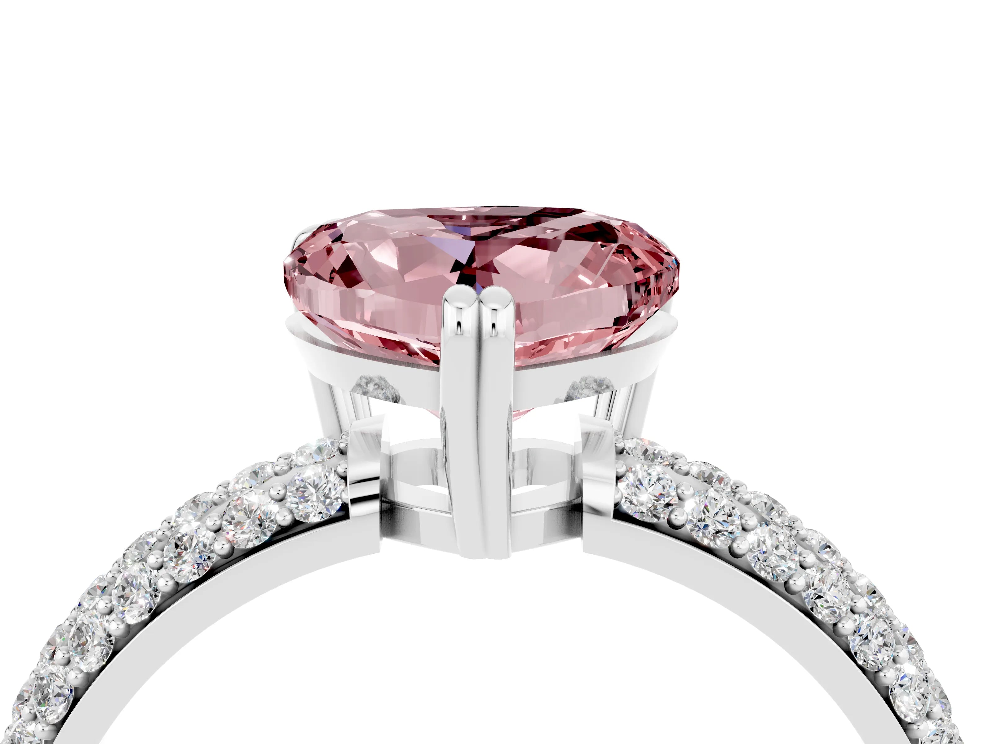 White gold Heart Cut Cut Diamond Milgrain Marquise Band with Prong Setting_4