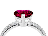 White gold Heart Cut Cut Diamond Milgrain Marquise Band with Prong Setting_4