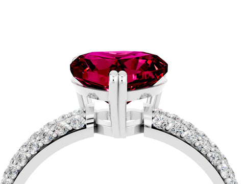 White gold Heart Cut Cut Diamond Milgrain Marquise Band with Prong Setting_4