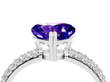 White gold Heart Cut Cut Diamond Milgrain Marquise Band with Prong Setting_4