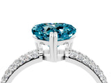 White gold Heart Cut Cut Diamond Milgrain Marquise Band with Prong Setting_4