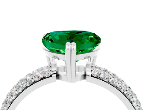 White gold Heart Cut Cut Diamond Milgrain Marquise Band with Prong Setting_4