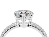 White gold Heart Cut Cut Diamond Milgrain Marquise Band with Prong Setting_4