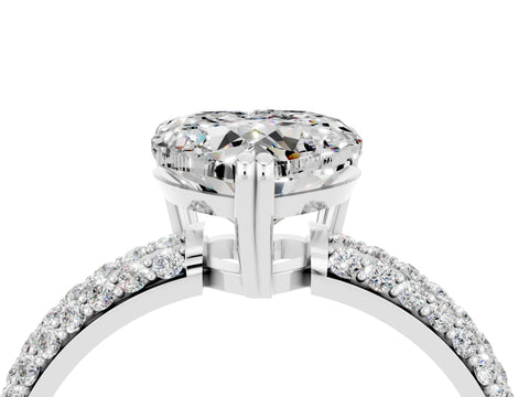 White gold Heart Cut Cut Diamond Milgrain Marquise Band with Prong Setting_4