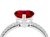 White gold Heart Cut Cut Diamond Milgrain Marquise Band with Prong Setting_4