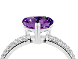 White gold Heart Cut Cut Diamond Milgrain Marquise Band with Prong Setting_4