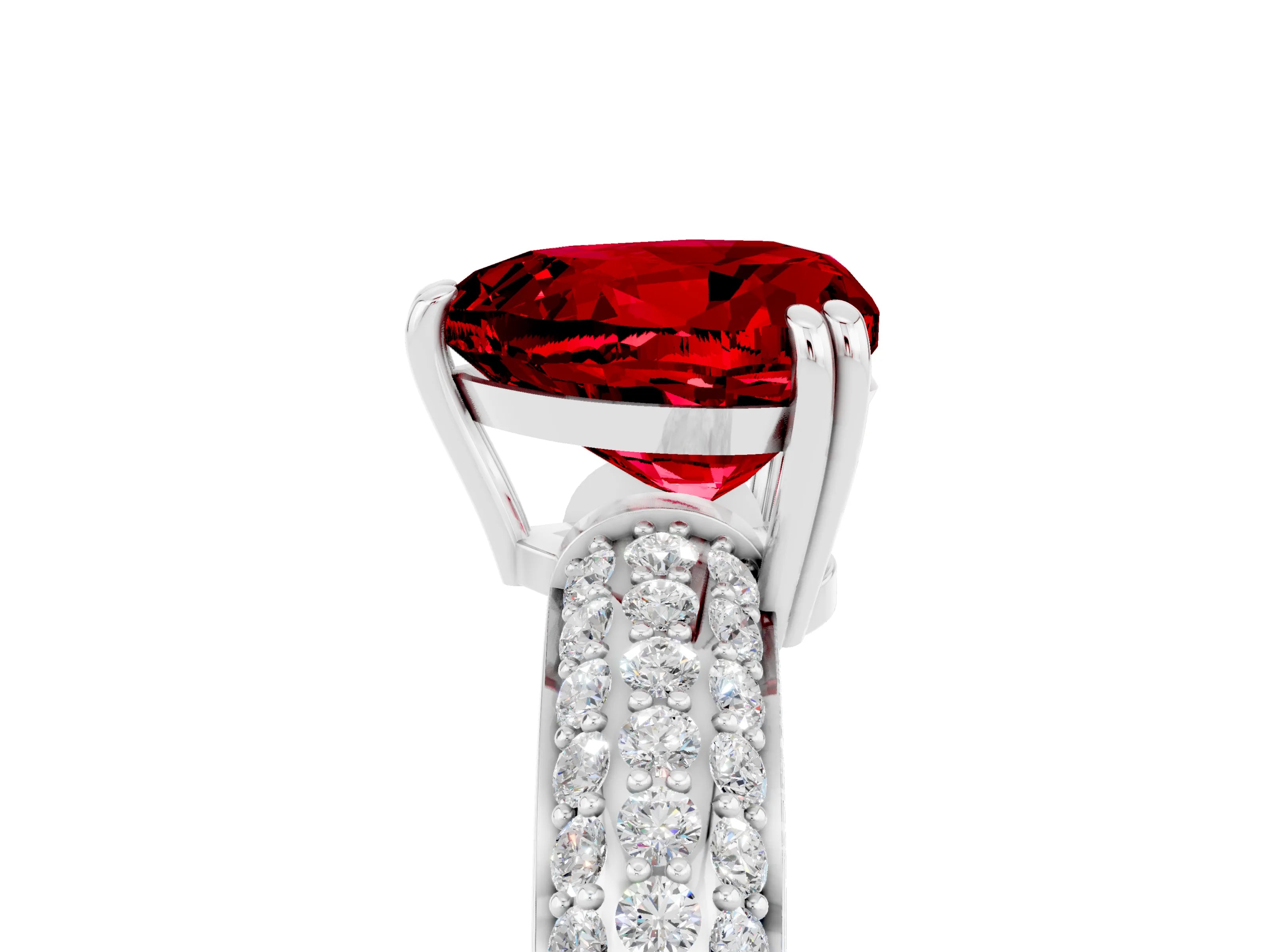 White gold Heart Cut Cut Diamond Milgrain Marquise Band with Prong Setting_5