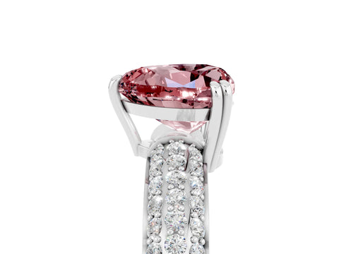 White gold Heart Cut Cut Diamond Milgrain Marquise Band with Prong Setting_5