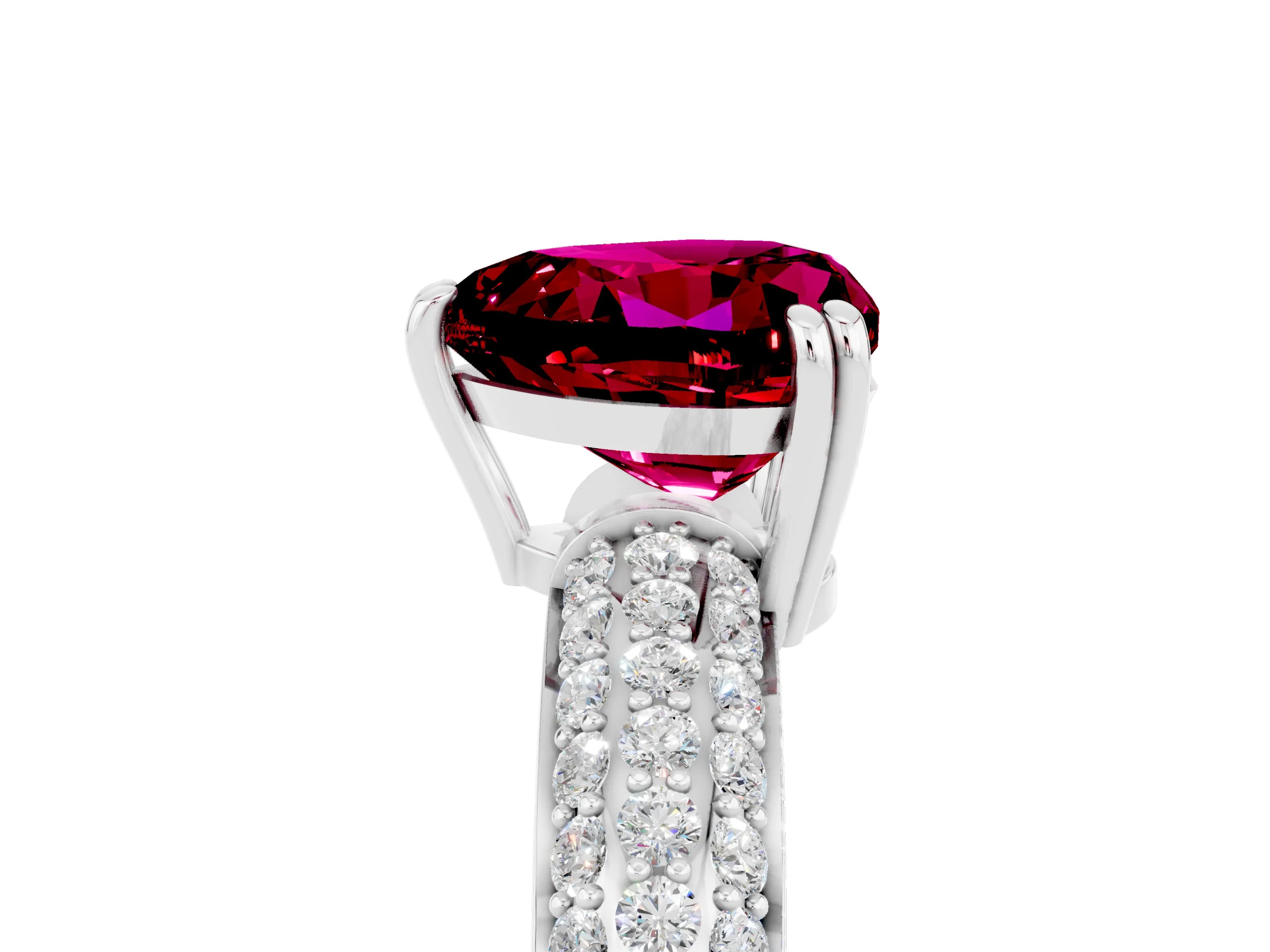 White gold Heart Cut Cut Diamond Milgrain Marquise Band with Prong Setting_5