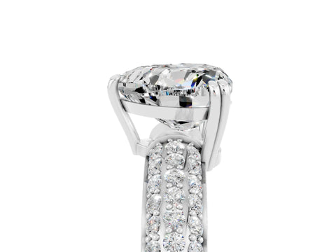 White gold Heart Cut Cut Diamond Milgrain Marquise Band with Prong Setting_5