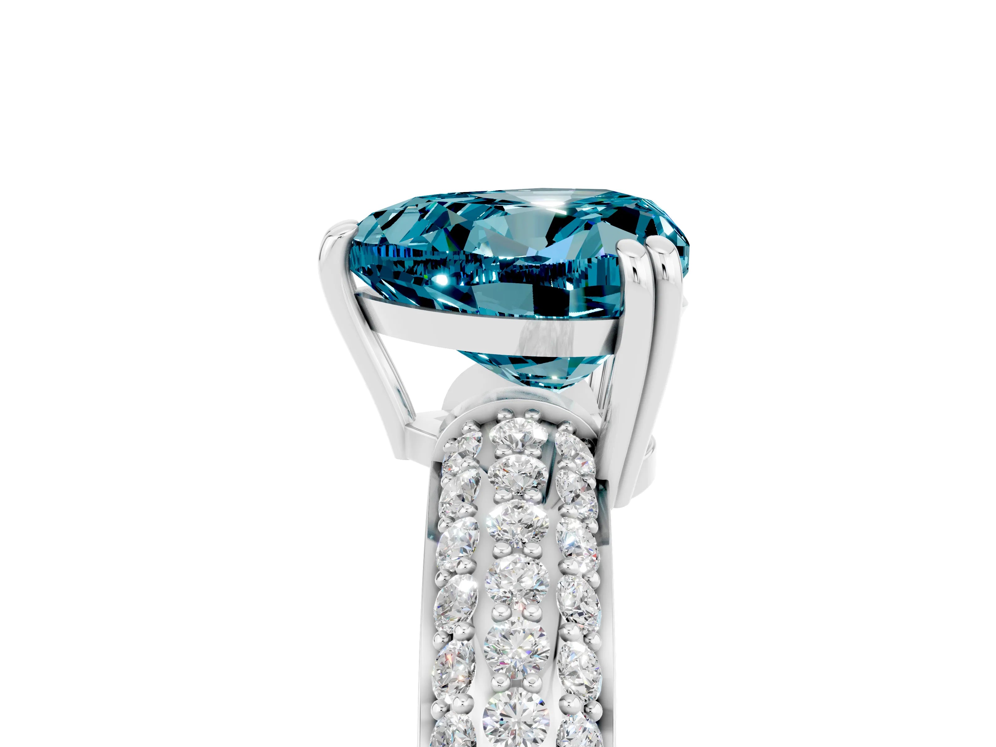 White gold Heart Cut Cut Diamond Milgrain Marquise Band with Prong Setting_5