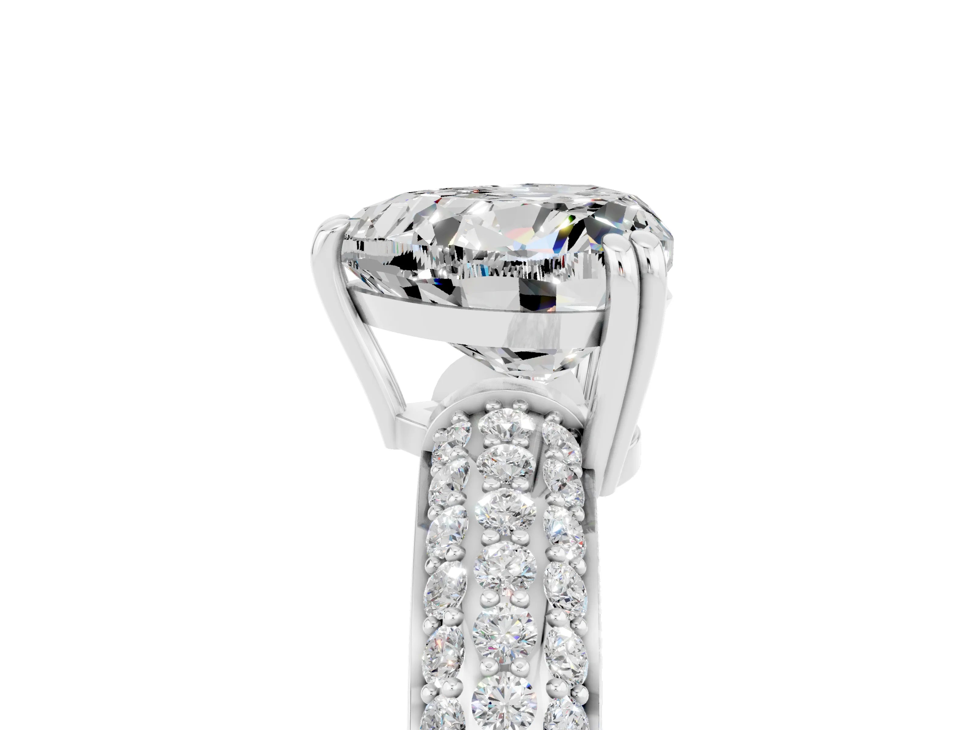 White gold Heart Cut Cut Diamond Milgrain Marquise Band with Prong Setting_5