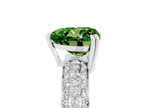 White gold Heart Cut Cut Diamond Milgrain Marquise Band with Prong Setting_5