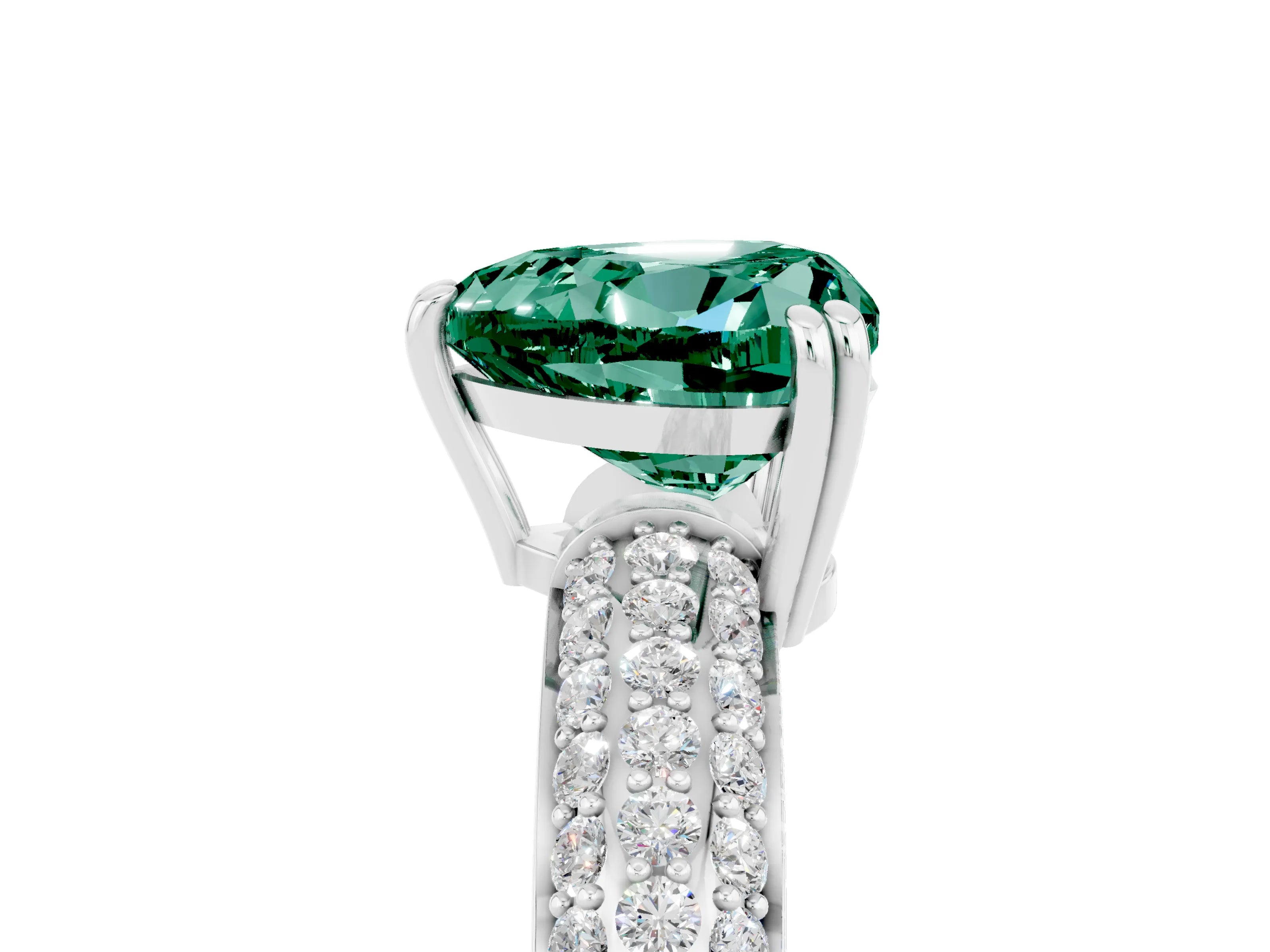 White gold Heart Cut Cut Diamond Milgrain Marquise Band with Prong Setting_5
