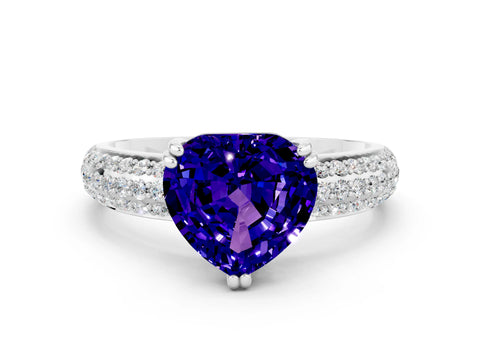 White gold Heart Cut Cut Diamond Milgrain Marquise Band with Prong Setting